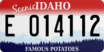 ID license plate E014112