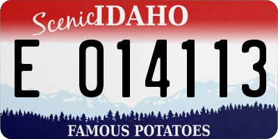 ID license plate E014113