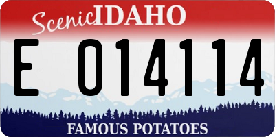 ID license plate E014114