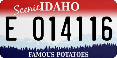 ID license plate E014116