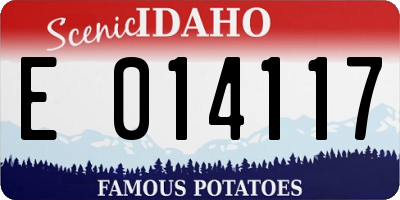 ID license plate E014117
