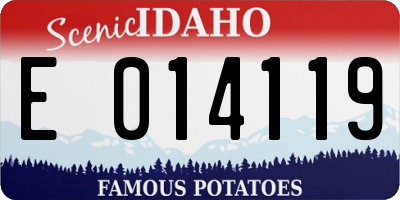 ID license plate E014119