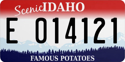 ID license plate E014121