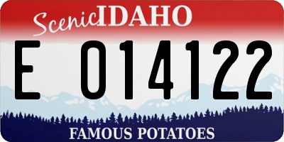 ID license plate E014122