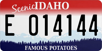 ID license plate E014144