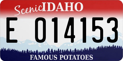 ID license plate E014153