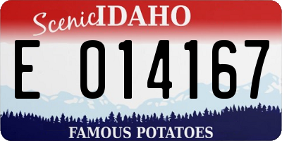 ID license plate E014167