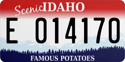 ID license plate E014170