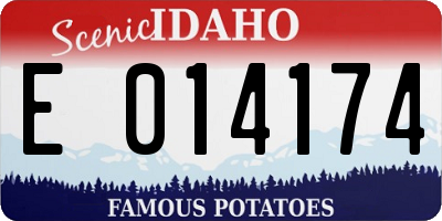 ID license plate E014174