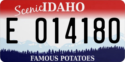 ID license plate E014180