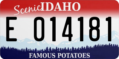 ID license plate E014181