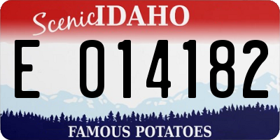 ID license plate E014182