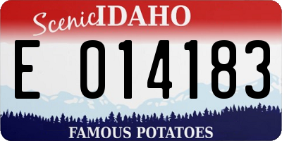 ID license plate E014183
