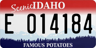 ID license plate E014184