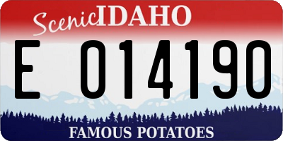 ID license plate E014190