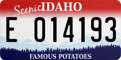 ID license plate E014193
