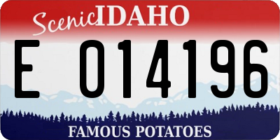 ID license plate E014196