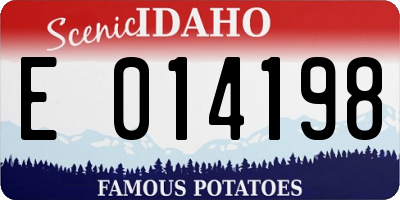 ID license plate E014198