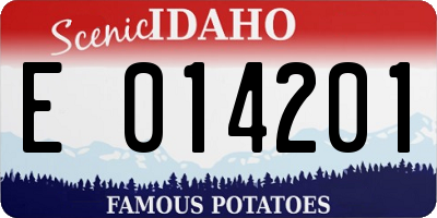 ID license plate E014201
