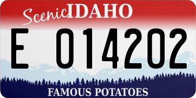 ID license plate E014202