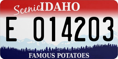 ID license plate E014203