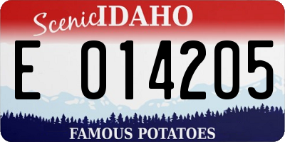 ID license plate E014205