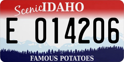 ID license plate E014206