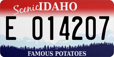 ID license plate E014207