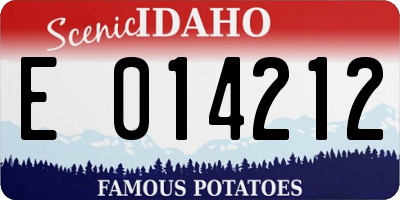 ID license plate E014212