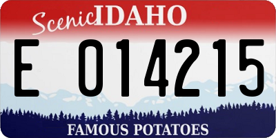 ID license plate E014215