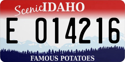 ID license plate E014216