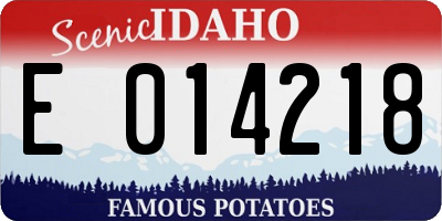 ID license plate E014218