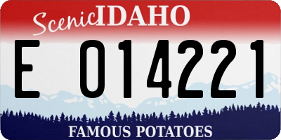 ID license plate E014221