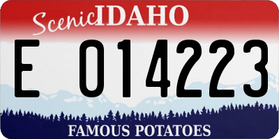 ID license plate E014223