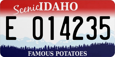 ID license plate E014235