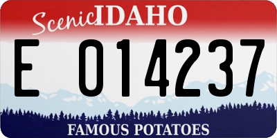 ID license plate E014237