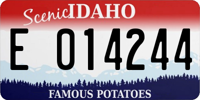 ID license plate E014244