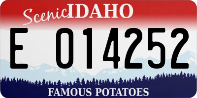 ID license plate E014252