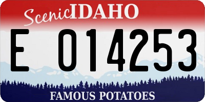 ID license plate E014253