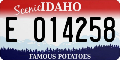 ID license plate E014258
