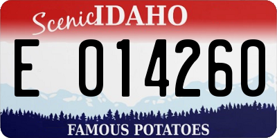 ID license plate E014260