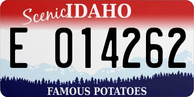 ID license plate E014262