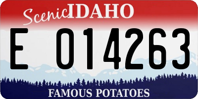 ID license plate E014263
