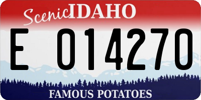 ID license plate E014270