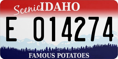 ID license plate E014274