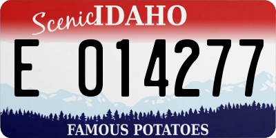 ID license plate E014277