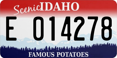 ID license plate E014278