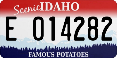 ID license plate E014282
