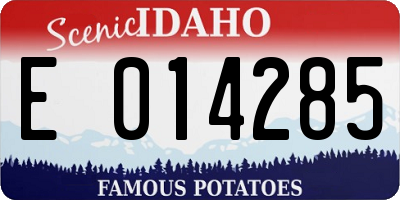 ID license plate E014285