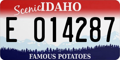 ID license plate E014287